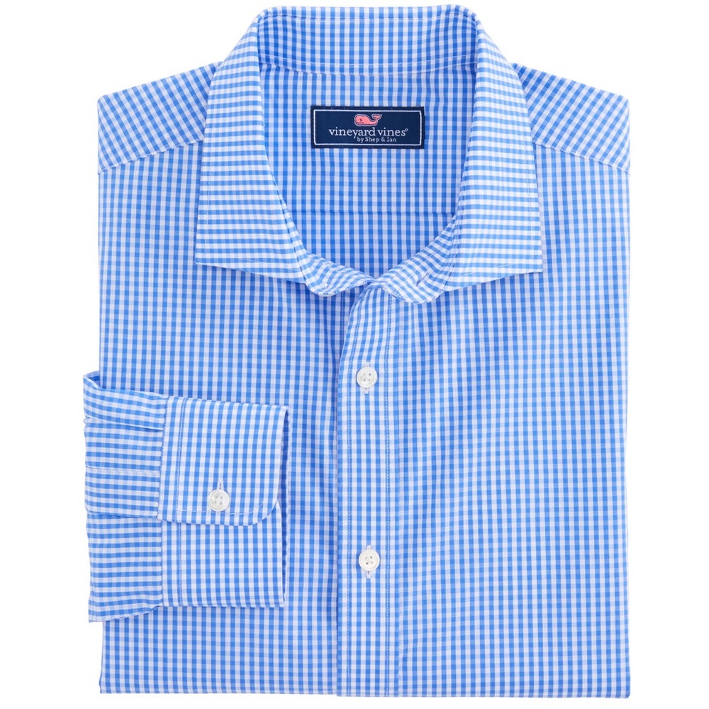 Vineyard Vines Bluff Gingham Performance Cooper Shirt size XS